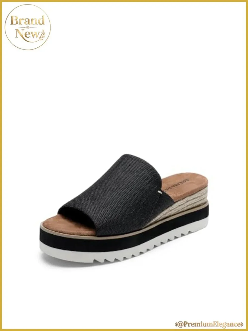 Platform Espadrille Slip-On Sandals Faux Suede Canvas Wedge